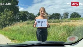 Craving for Dick! Blind Hitchhiker Sucks Stranger's in Public, XXX Video