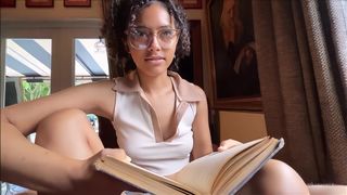 Bewitching Bookworm Little Sister Tempts Bro with Her Alluring Anal Skills