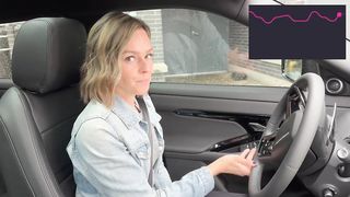 Cumming hard in public drive thru with Lush remote controlled vibrator
