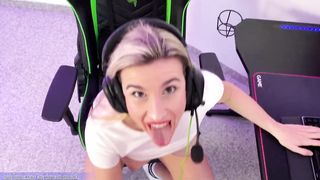 Multi-Tasking Slut - PAWG Gamer Babe Sucks Dick and Fucks Hard While Beating Resident Evil 4