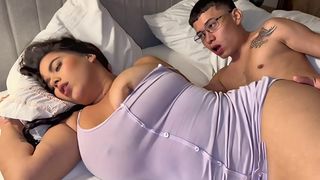 Stepson Creeps into Our Bed, Fucks Me as Cuckold Husband Sleeps