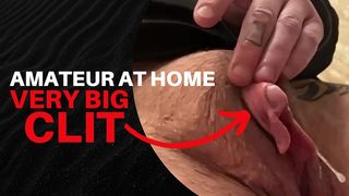 Dirty Homegrown Clit Queen Slobbering on Her Giant Cock-Like Clit for Selfie Camera