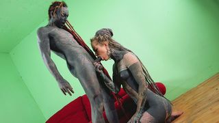 X-Rated Anuskatzz Sucking Cock on Her Knees, XXX Action Video