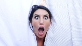 Slutty brunette can't hide the XXX exitement as her pussy is slammed