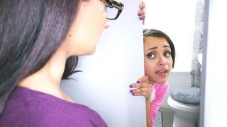 Petite teen got a hardcore bathroom fucking session from a XXX stud