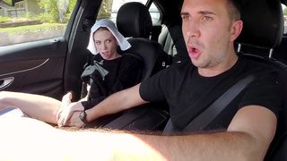 Naughty Nun Alexa Nova Give BJs While Hitchhiking With Keiran's Big Cock!