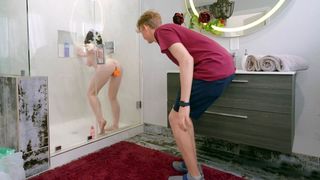 Spying Stepson Can't Resist Jessica's Shower Show ~ XXX Video