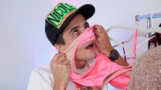 Busty Blonde in Sparkly Bodysuit Bounces on Tiny Fan's Cock