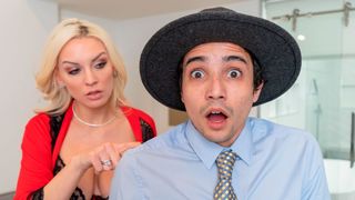 Busty MILF Fucks Peeping (Fake) P.I. Ricky Spanish After He Caught Her Rubbing Pussy!