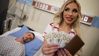 Carmen Caliente, Naughty Nurse Steals from Patient Keiran Lee, Gets Away with Hot Seduction and Money Theft!
